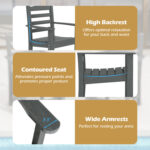 6 Pieces Patio Dining Bench Set Outdoor HDPE Weather Resistant Table and Chairs Set - Image 9