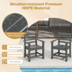 6 Pieces Patio Dining Bench Set Outdoor HDPE Weather Resistant Table and Chairs Set - Image 7