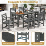 6 Pieces Patio Dining Bench Set Outdoor HDPE Weather Resistant Table and Chairs Set - Image 8