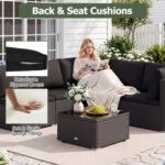 6 Pieces Patio Rattan Furniture Set with Cushions - Image 9