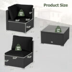 6 Pieces Patio Rattan Furniture Set with Cushions - Image 5