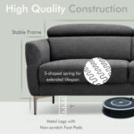 72.5 Inch Modern Fabric Loveseat Sofa Couch with Adjustable Headrest - Image 6