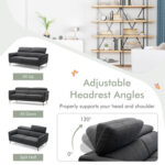 72.5 Inch Modern Fabric Loveseat Sofa Couch with Adjustable Headrest - Image 4
