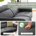 72.5 Inch Modern Fabric Loveseat Sofa Couch with Adjustable Headrest - Image 5