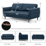 72 Inch Small Fabric Loveseat Sofa Couch with with Solid Frame - Image 5
