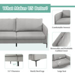 Modern 76 Inch Loveseat Sofa Couch for Apartment Dorm with Metal Legs - Image 9
