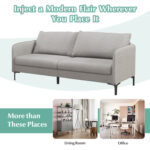 Modern 76 Inch Loveseat Sofa Couch for Apartment Dorm with Metal Legs - Image 7