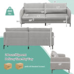 Modern 76 Inch Loveseat Sofa Couch for Apartment Dorm with Metal Legs - Image 5