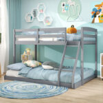 Twin Over Full Bunk Bed Low Floor Bunk Bed Frame - Image 2