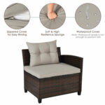 4 Pieces Outdoor Cushioned Rattan Furniture Set - Image 9