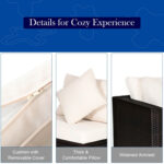 4 Pieces Patio Rattan Furniture Set with Removable Cushions and Pillows - Image 11