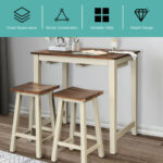 Counter Height Pub Table with 2 Saddle Bar Stools - Image 8
