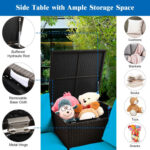4 Pieces Outdoor Patio Rattan Furniture Set with Loveseat and Storage Box - Image 8