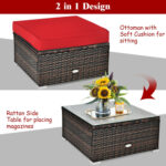 6 Pieces Patio Rattan Furniture Set with Sectional Cushion - Image 5