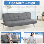 3-Seat Convertible Sofa Bed with High-Density Sponge for Living Room - Image 8
