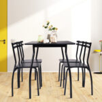 5 Pieces Dining Table Set with 4 Chairs and Backrests - Image 6