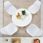 5 Pieces Dining Table Set With Solid Wood Leg - Image 6