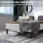 Twin Upholstered Bed Frame with Button Tufted Headboard - Image 7