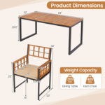 7-Piece Outdoor Dining Set with Acacia Wood Table & Chairs and Umbrella Hole - Image 5