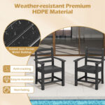 7 Pieces Outdoor Dining Table Set for 6 People 67 Inch HDPE Patio Rectangle Table and 6 Armchairs - Image 9