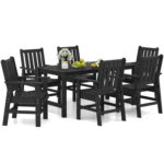 7 Pieces Patio Dining Set Outdoor HDPE Weather Resistant Table and Chairs Set - Image 4