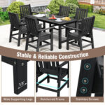 7 Pieces Patio Dining Set Outdoor HDPE Weather Resistant Table and Chairs Set - Image 11