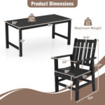 7 Pieces Patio Dining Set Outdoor HDPE Weather Resistant Table and Chairs Set - Image 5