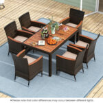 7 Pieces Garden Dining Patio Rattan Set with Cushions for Backyard - Image 2
