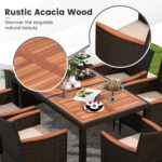 7 Pieces Garden Dining Patio Rattan Set with Cushions for Backyard - Image 7