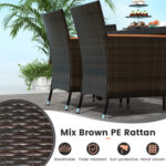 7 Pieces Garden Dining Patio Rattan Set with Cushions for Backyard - Image 8