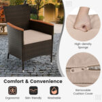 7 Pieces Garden Dining Patio Rattan Set with Cushions for Backyard - Image 9