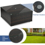 5 Pieces Patio Rattan Sectional Furniture Set with Cushions and Coffee Table - Image 10