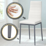 5 Pieces Dining Set with 4 PVC Leather Chairs - Image 9