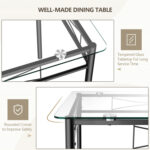 5 Pieces Dining Set with Tempered Glass Top Table and 4 Upholstered Chairs - Image 14