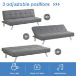 3-Seat Convertible Sofa Bed with High-Density Sponge for Living Room - Image 9