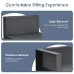 6 Pieces Patio Rattan Furniture Set with Glass Table and Cushioned Seat - Image 9
