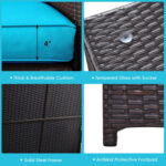 4 Pieces Outdoor Patio Rattan Furniture Set with Loveseat and Storage Box - Image 9