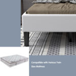 Twin Upholstered Bed Frame with Button Tufted Headboard - Image 9