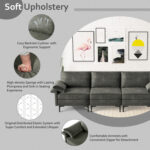 Large 3-Seat Sofa Sectional with Metal Legs and 2 USB Ports for 3-4 people - Image 5