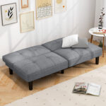 Convertible Folding Futon Sofa Bed with 6-Position Adjustable Backrest - Image 2