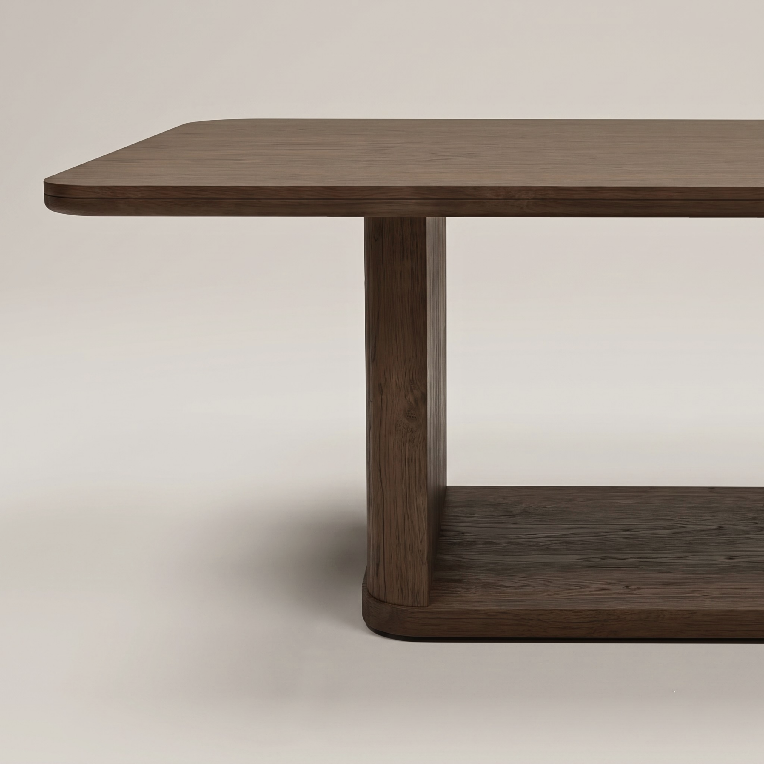 Large Dining Table 94in, Seats 8 to 10, Walnut Brown