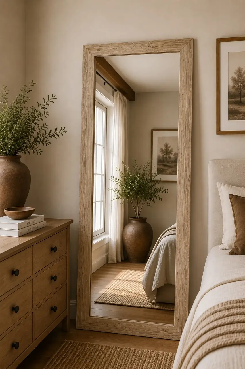 Floor Mirror - Recycled Pinewood - Weathered Natural