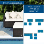 4 Pieces Patio Rattan Furniture Set with Removable Cushions and Pillows - Image 10