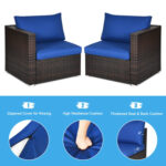 2 Pieces Patio Rattan Sectional Conversation Sofa Set - Image 8