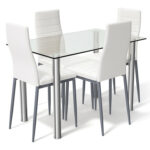 5 Pieces Dining Set with 4 PVC Leather Chairs - Image 3