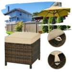6 Pieces Patio Rattan Dining Sofa Funiture Set - Image 12