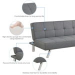 3-Seat Convertible Sofa Bed with High-Density Sponge for Living Room - Image 12