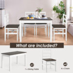 5 Pieces Solid Wood Compact Kitchen Dining Set - Image 6