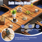 9 Piece Outdoor Dining Set with Acacia Wood Table Top - Image 6