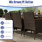 9 Piece Outdoor Dining Set with Acacia Wood Table Top - Image 7